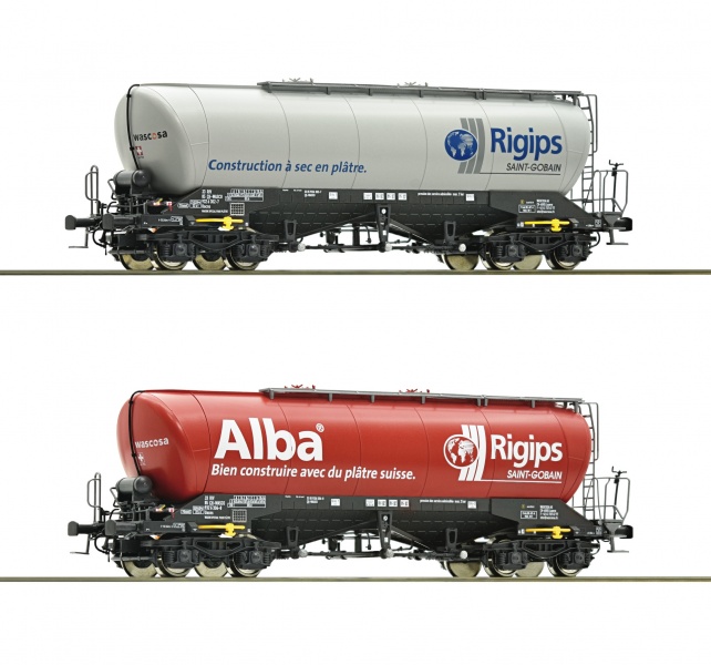 Set of 2 silo cars Rigips<br /><a href='images/pictures/Roco/Roco-76139.jpg' target='_blank'>Full size image</a>
